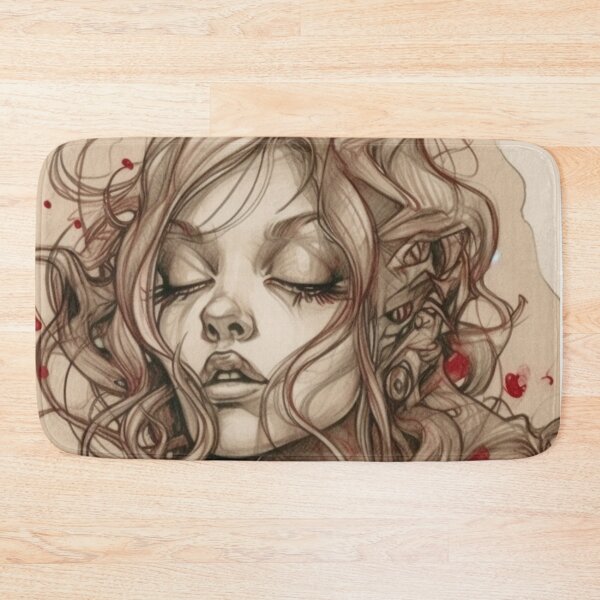 Item preview, Mareva dreaming - Watercolor and ink - Woman portrait designed and sold by mliotard.