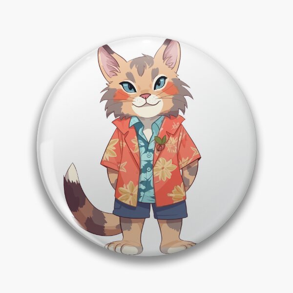 Artikelvorschau, Lynx in Hawaiian Shirt | Lynx Cat in Tropical Clothing entworfen und verkauft von WhiskerWheels.