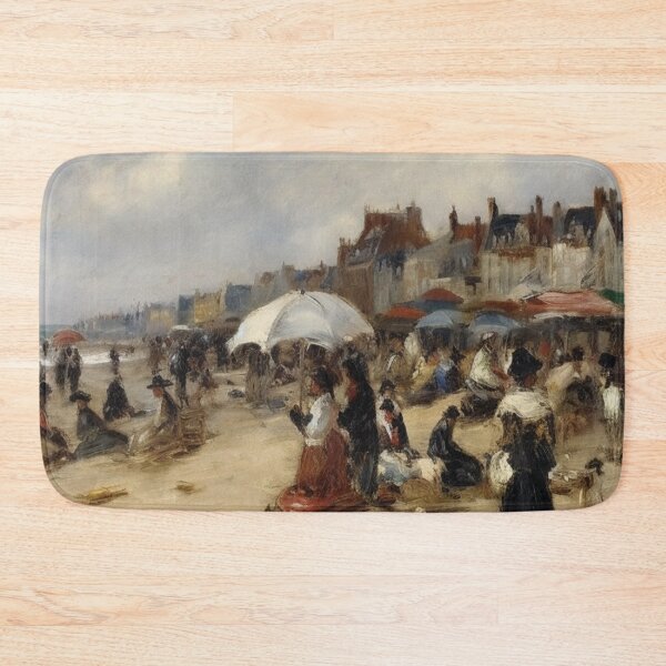 Item preview, Vintage oil painting of Trouville beach, Normandy designed and sold by mliotard.