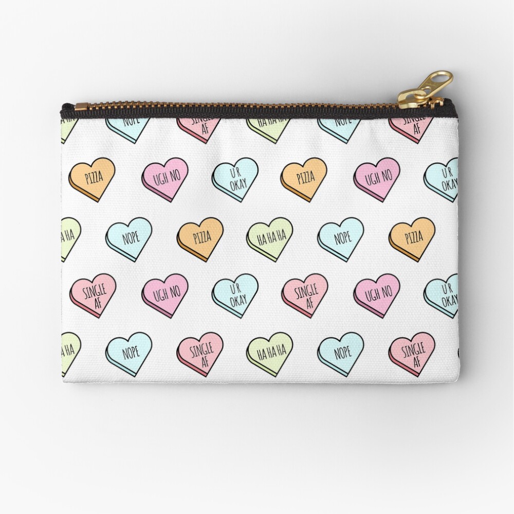 Sassy & Sarcastic Candy Heart Pattern Zipper Pouch