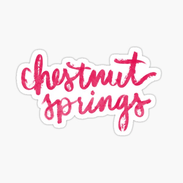 Vista previa del artículo con la obra «Adhesivo de ubicación de Chestnut Springs - Rosa», diseñado y vendido por Lexx Hoggard.