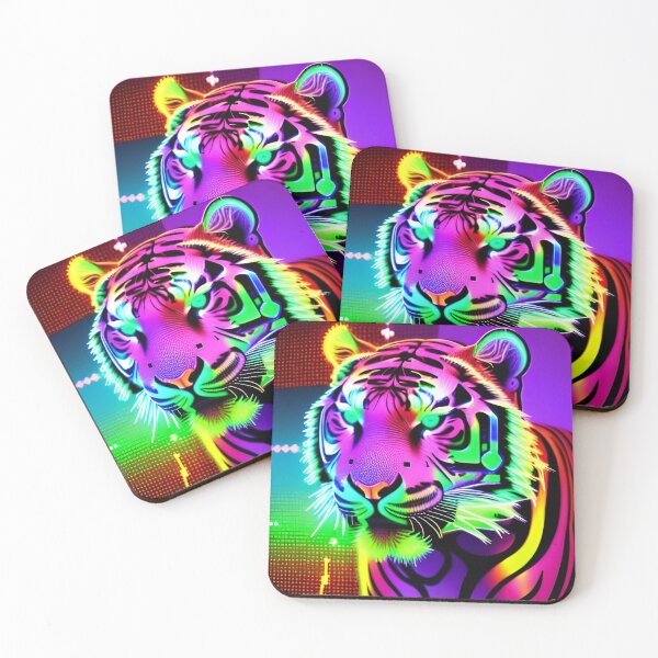 Item preview, Trippy Psychedelic Neon Tigers 4 designed and sold by Benito Del Ray.