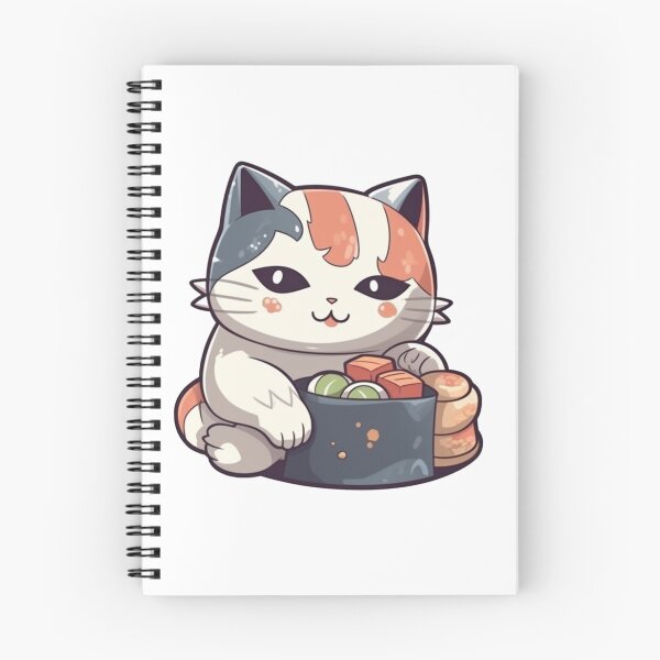 Item preview, Cute Cat Eating Sushi designed and sold by HandCraftedArt.
