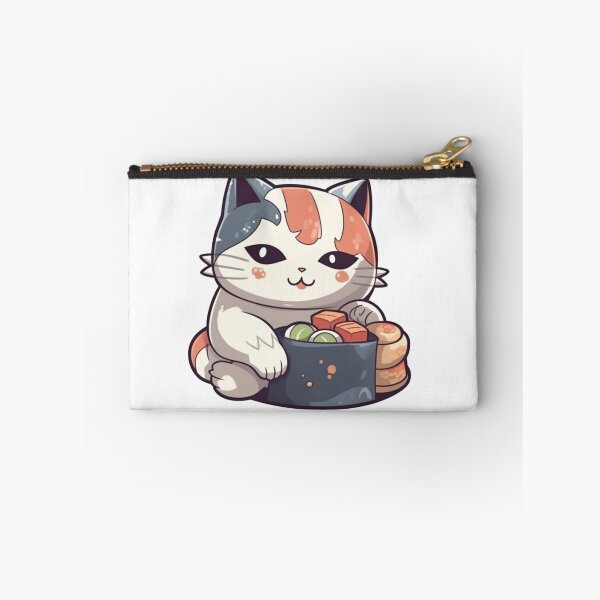 Item preview, Cute Cat Eating Sushi designed and sold by HandCraftedArt.