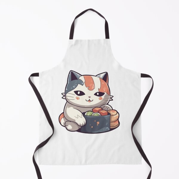 Item preview, Cute Cat Eating Sushi designed and sold by HandCraftedArt.