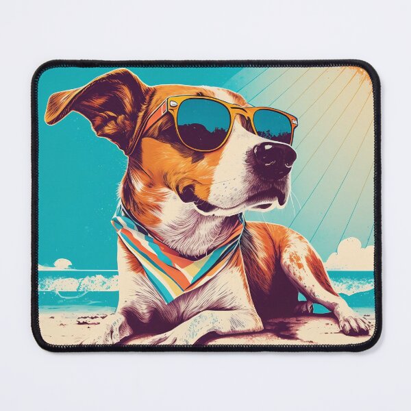 Item preview, Dog with sunglasses on the beach 4 designed and sold by hhh-art.