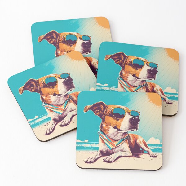 Item preview, Dog with sunglasses on the beach 4 designed and sold by hhh-art.