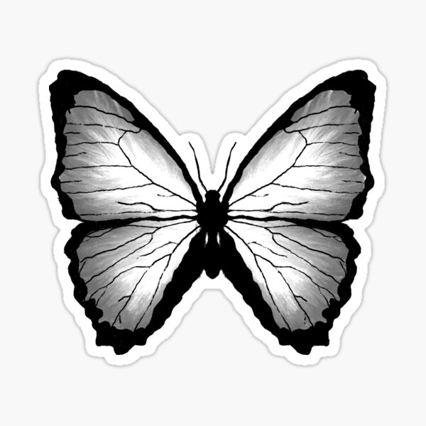 Grayscale Butterfly Sticker Pack Sticker for Sale by piperbrantley