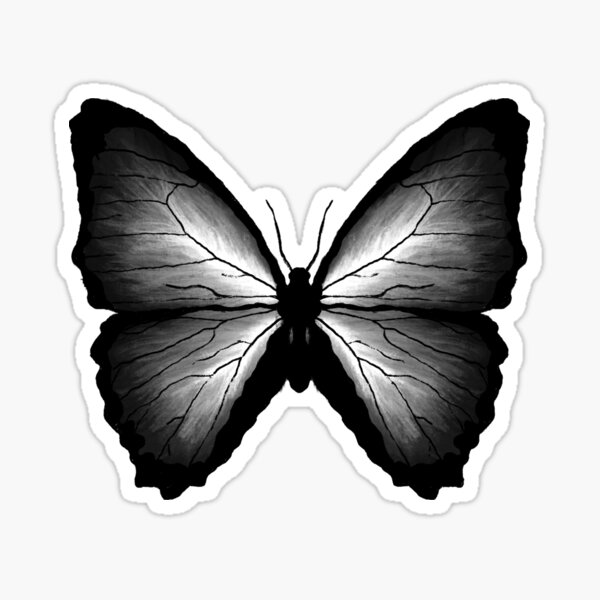 Grayscale Butterfly Sticker Pack Sticker for Sale by piperbrantley