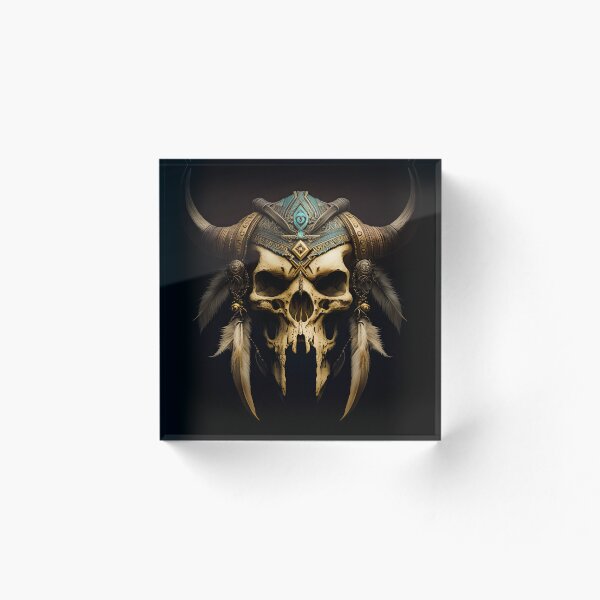 Item preview, Giant Native American / Viking Skull designed and sold by Space-Yeti.