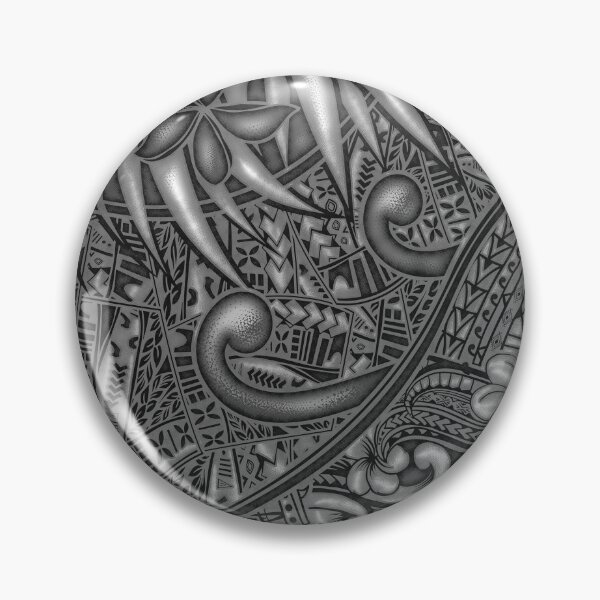 Item preview, Polynesian - Hawaiian - Samoan Tribal Jungle Slate Grey Grunge 4423 designed and sold by sunnthreads.