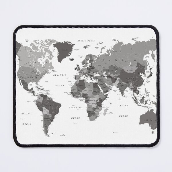 Item preview, World Map in Black, White and Grey. designed and sold by UrbanEpiphany.
