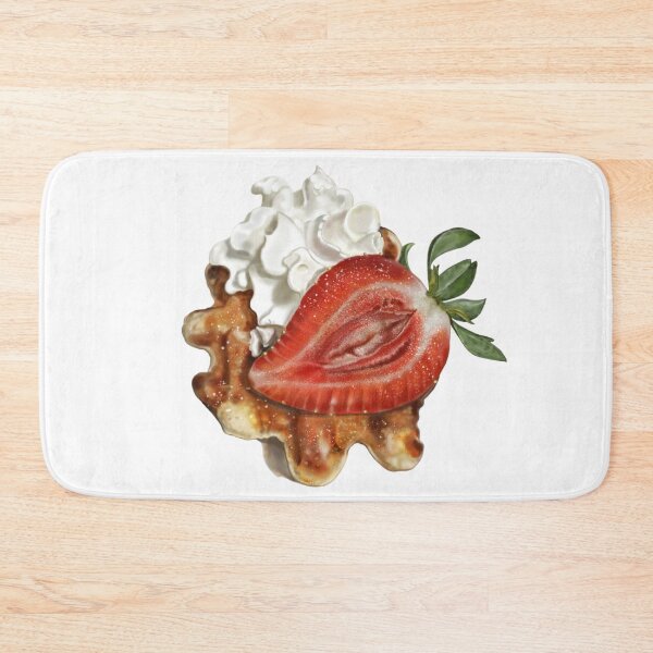 Item preview, Waffle with cream and strawberries designed and sold by bonjourmadame4.