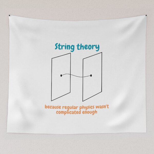 Item preview, string theory, because regular physics wasn't complicated enough, funny physics designed and sold by NoetherSym.