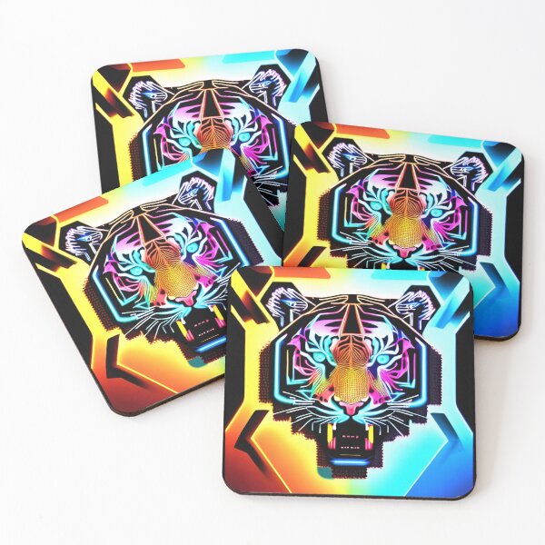 Item preview, Trippy Psychedelic Neon Tigers 6 designed and sold by Benito Del Ray.
