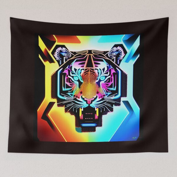 Item preview, Trippy Psychedelic Neon Tigers 6 designed and sold by Benito Del Ray.