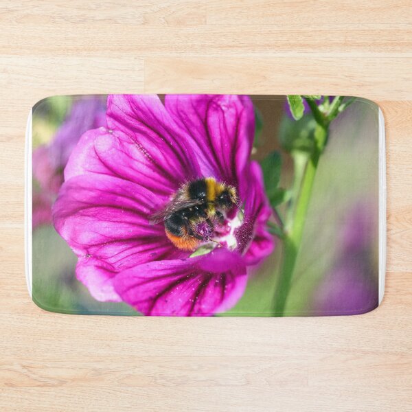 Item preview, Red tailed bumblebee in mallow flower designed and sold by GreyFeatherPhot.
