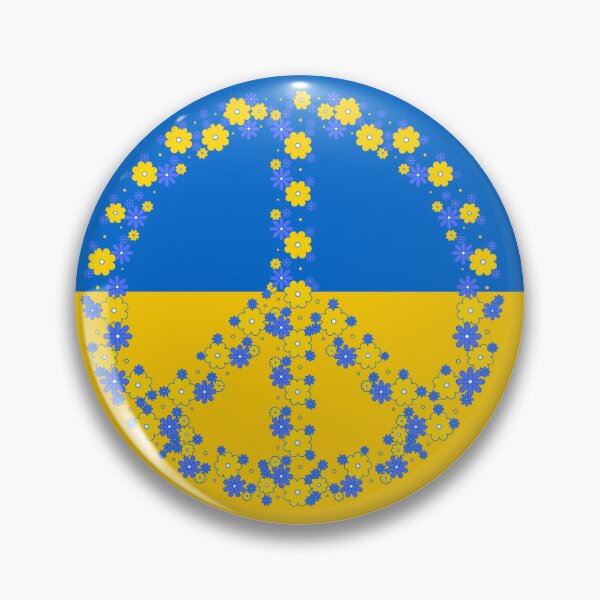 Item preview, Ukrainian Flag with Floral Peace Sign designed and sold by EdmondsLove.