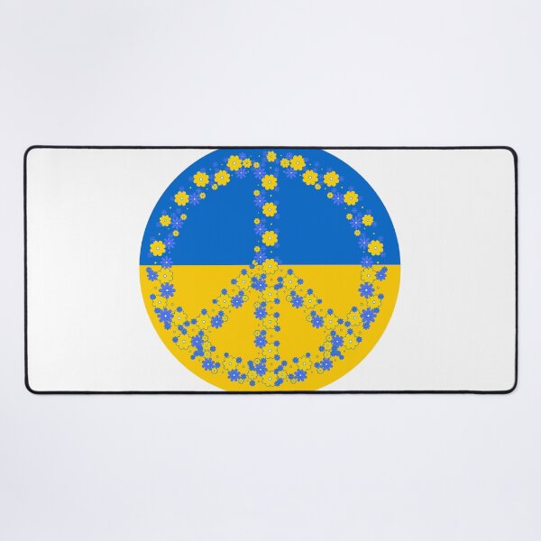 Item preview, Ukrainian Flag with Floral Peace Sign designed and sold by EdmondsLove.