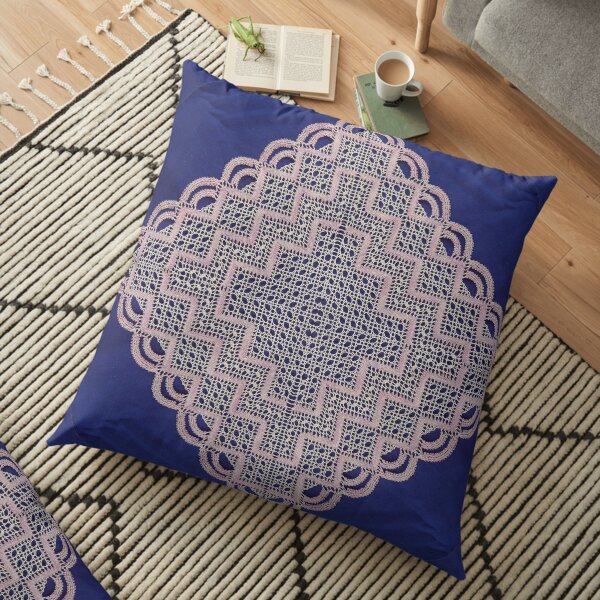 Antique vintage weaving lace patterns Floor Pillow
