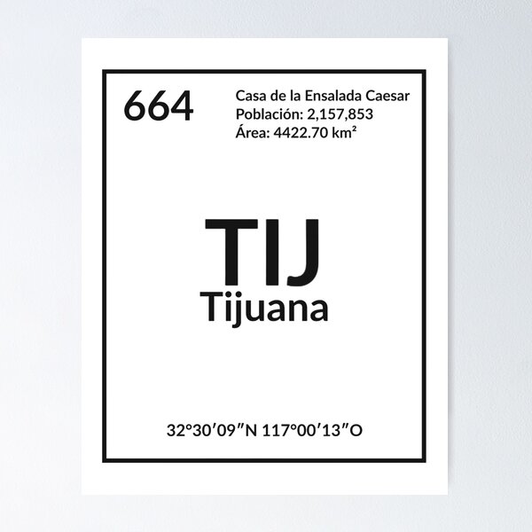 Item preview, TIJ - Tijuana - Mexico (Black) designed and sold by Mundus Design.