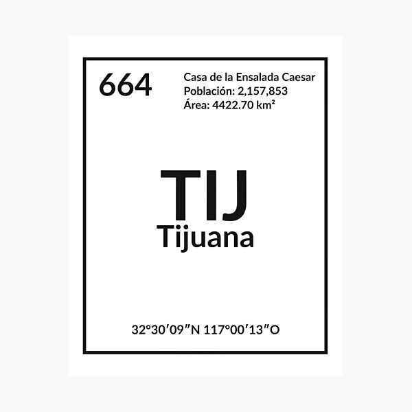 Item preview, TIJ - Tijuana - Mexico (Black) designed and sold by Mundus Design.