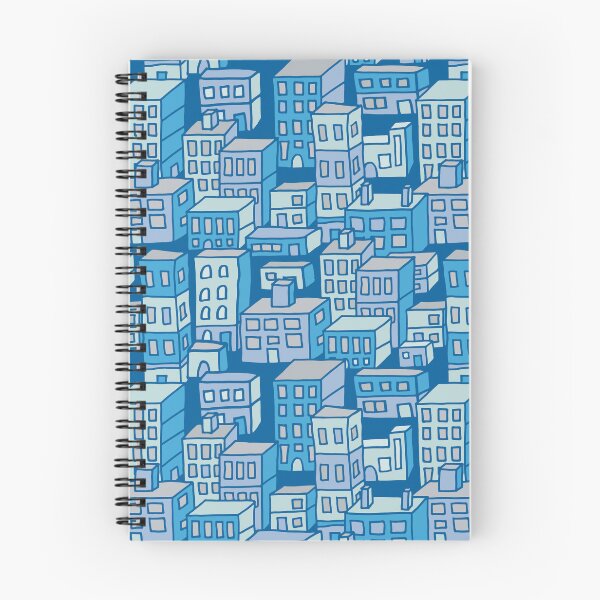 Item preview, DOWNTOWN Urban City Architecture Buildings Highrises Skyscrapers in Retro Blue Gray Lavender Mint - UnBlink Studio by Jackie Tahara designed and sold by Jackie Tahara of UnBlink Studio.