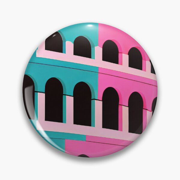 Item preview, Bold Colorful Minimalist Colosseum Retro Poster designed and sold by PinkNomad.