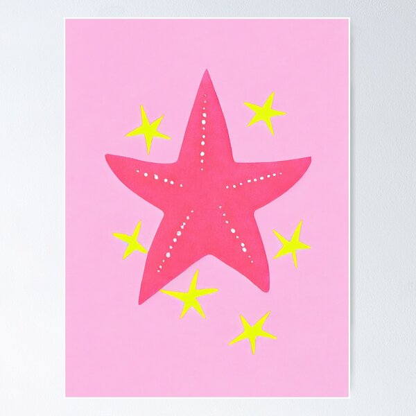Item preview, Carambola Star Fruit Pastel Fiesta Retro Poster designed and sold by PinkNomad.