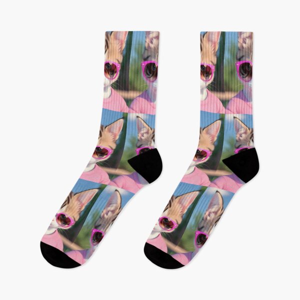Item preview, Adorable Kitten with Pink Glasses - Modern Digital Art designed and sold by Ai-michiart.