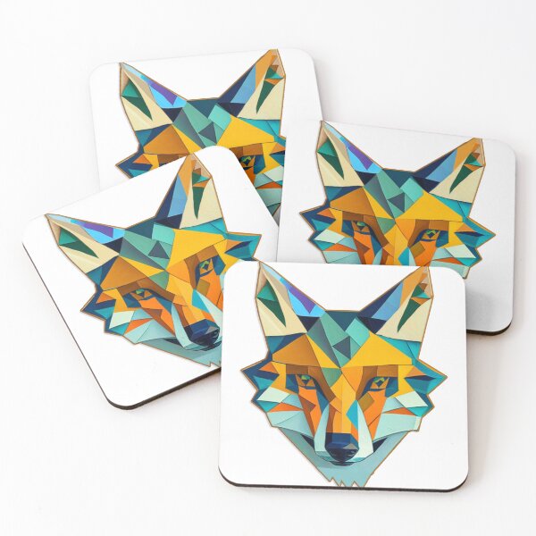 Item preview, Colorful Abstract fox head designed and sold by flashcompact.
