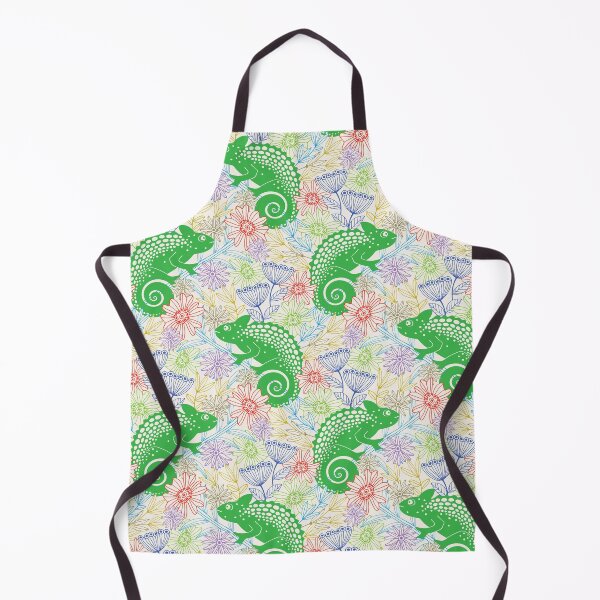 Item preview, CHAMELEONS JUST WANNA HAVE FUN Cute Reptile Lizard with Rainforest Jungle Flowers in Jungle Green - UnBlink Studio by Jackie Tahara designed and sold by Jackie Tahara of UnBlink Studio.