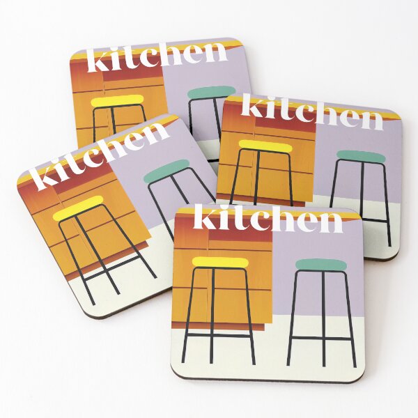 Item preview, Kitchen Island 90s Cozy Gathering Retro Poster designed and sold by PinkNomad.