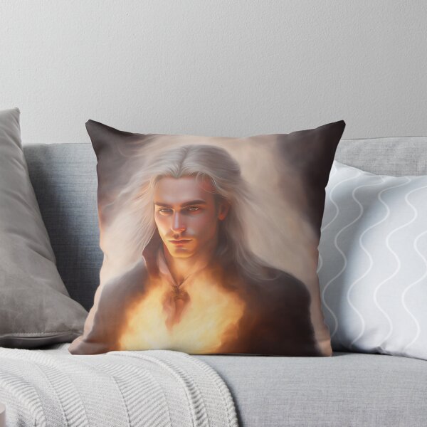 Item preview, Long white hair man with chest on fire, artsy designed and sold by adastra4.