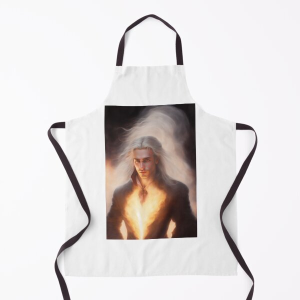 Item preview, Long white hair man with chest on fire, artsy designed and sold by adastra4.