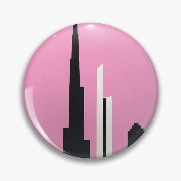 Item preview, Minimalist Burj Khalifa Pink Towering Art Retro Poster designed and sold by PinkNomad.