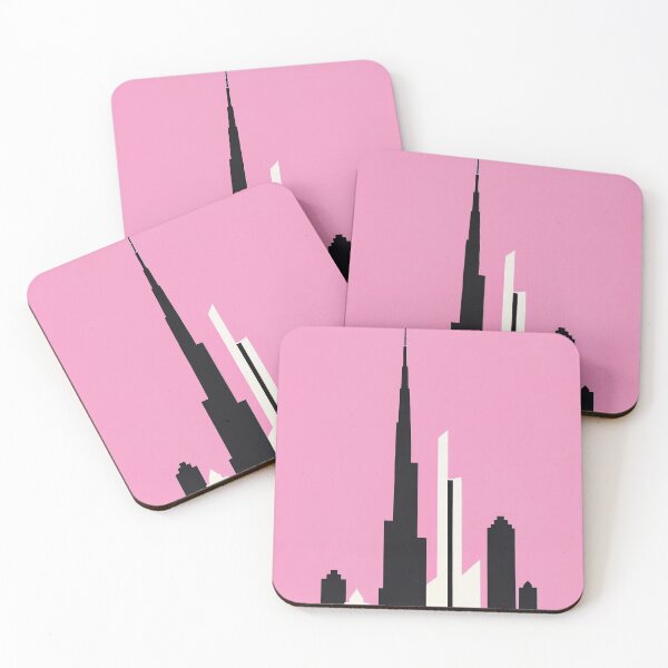 Item preview, Minimalist Burj Khalifa Pink Towering Art Retro Poster designed and sold by PinkNomad.
