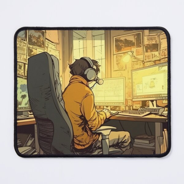 Item preview, gamer boy playing on computer, influencer designed and sold by BladiWear.