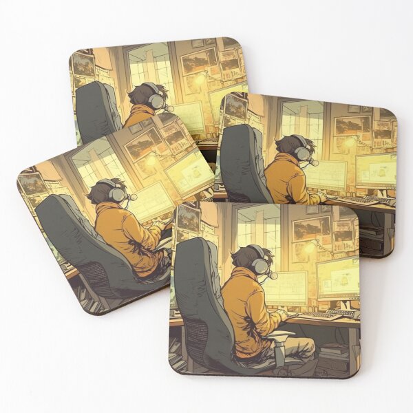 Item preview, gamer boy playing on computer, influencer designed and sold by BladiWear.