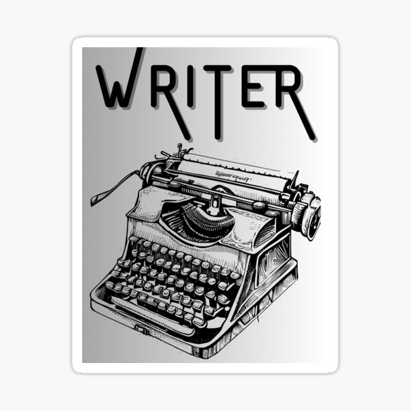 Writer with Typewriter Sticker