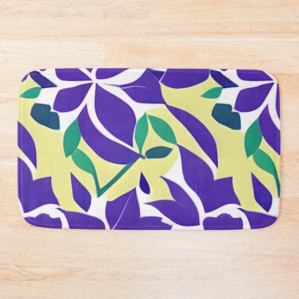 Item preview, Abstract Purple Flowers on Yellow designed and sold by calibrit.