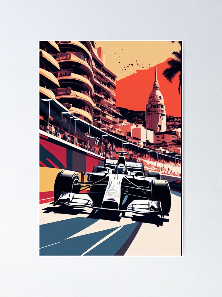 Grand Prix Poster Set of 4 grand Prix Prints F1 Wall Art F1 Poster