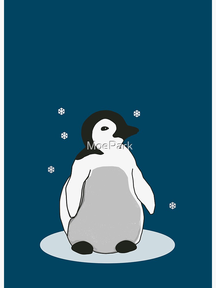 Illustration Of A Cute Baby Penguin With Snowflakes