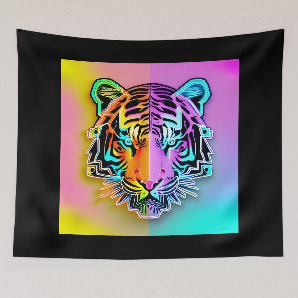 Item preview, Trippy Psychedelic Neon Tigers 7 designed and sold by Benito Del Ray.