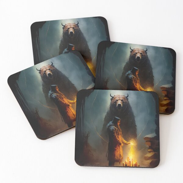 Item preview, Grizzly Bear Spirit and Native American Shaman designed and sold by Space-Yeti.