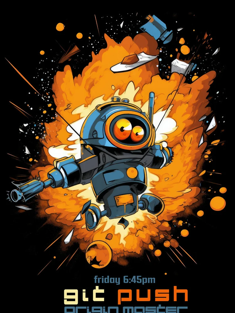 Thumbnail 5 of 5, iPhone Case, Exploding Robot - git push origin master designed and sold by Tee-Magination.