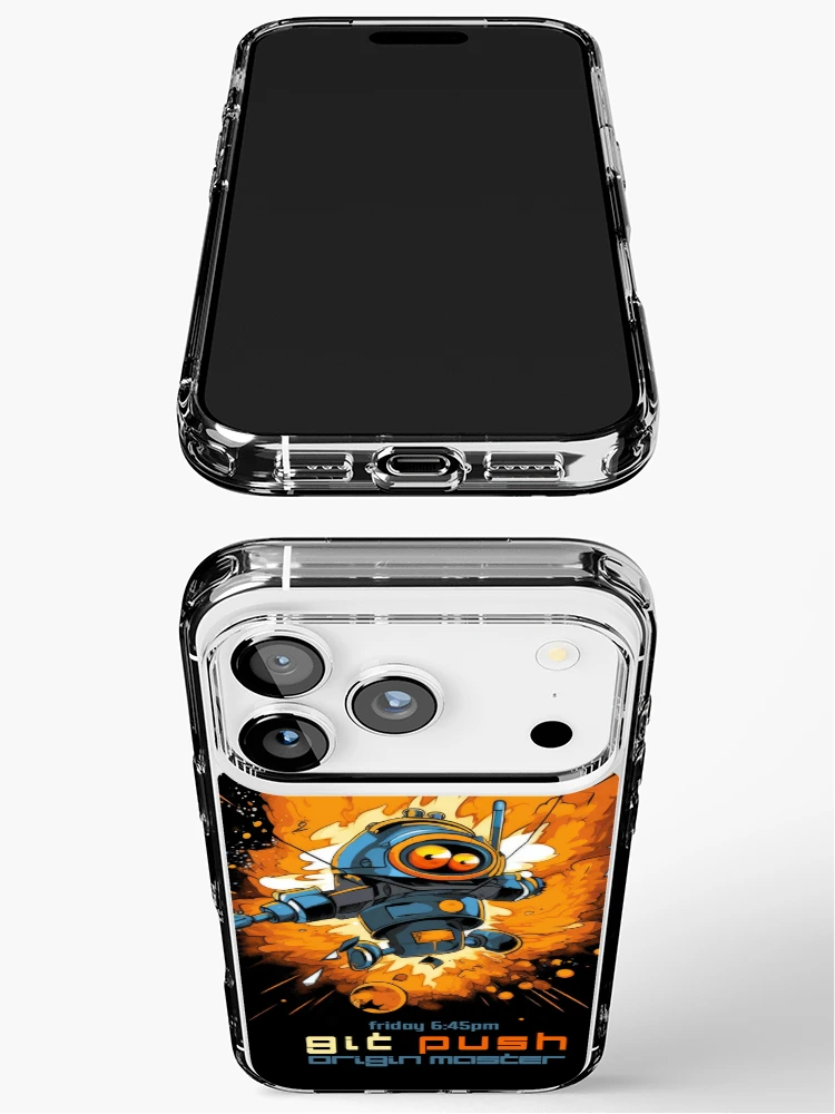 Thumbnail 3 of 5, iPhone Case, Exploding Robot - git push origin master designed and sold by Tee-Magination.