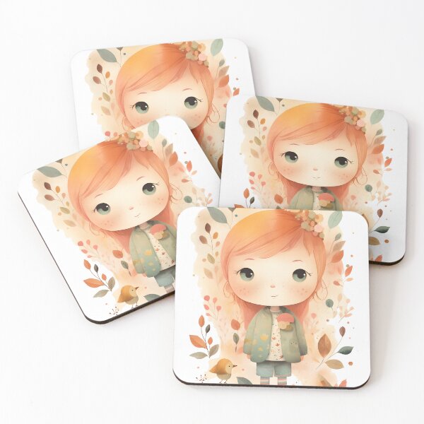 Item preview, Cute Little Auburn Boho Girl | Bohemian Art designed and sold by StickeryPickery.