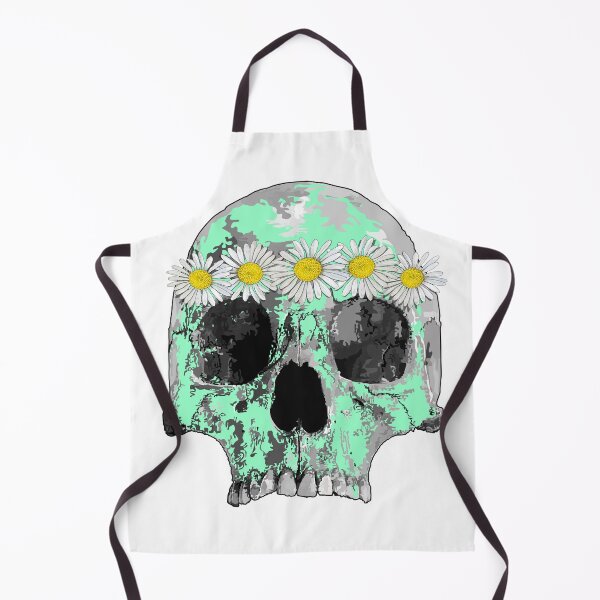 Item preview, Mint green skull with daisies  designed and sold by m-yoga-store.