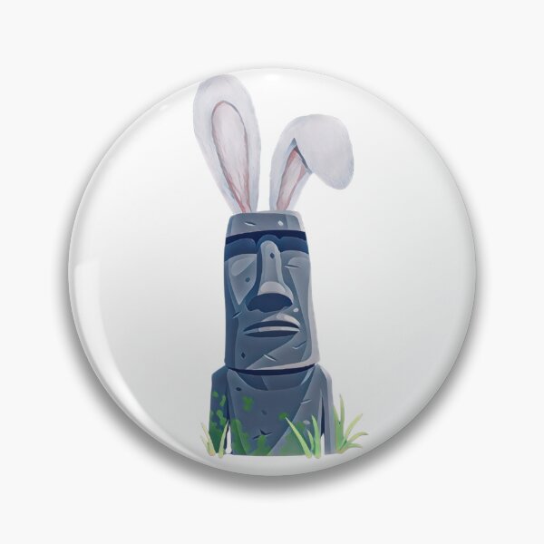 Item preview, Easter Island Moai Statue with Bunny Ears designed and sold by EdmondsLove.